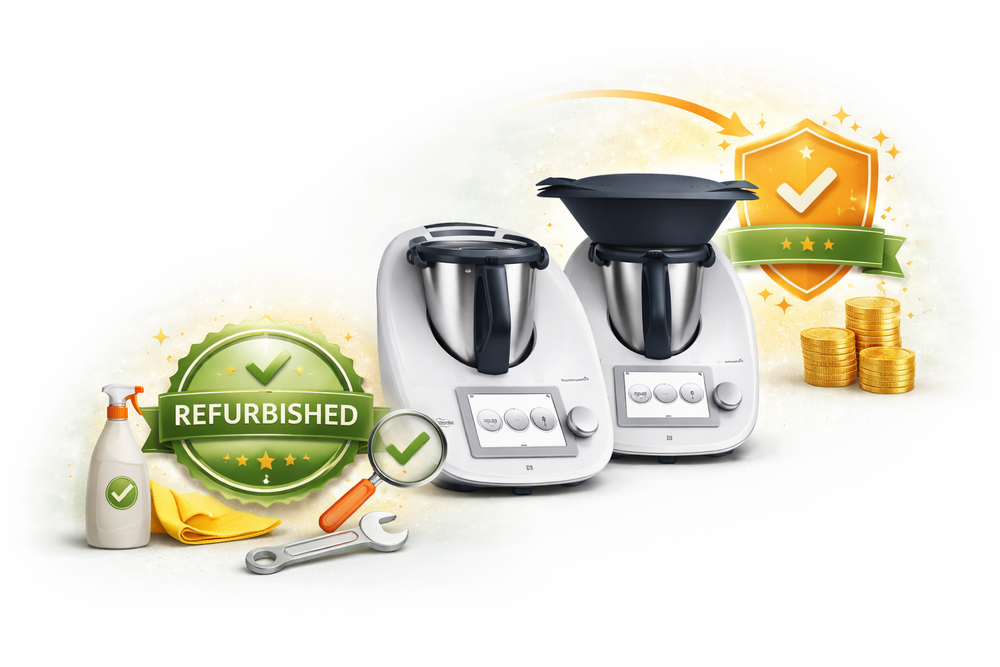 Refurbished Thermomix Geräte geprüft und gereinigt mit Zubehör