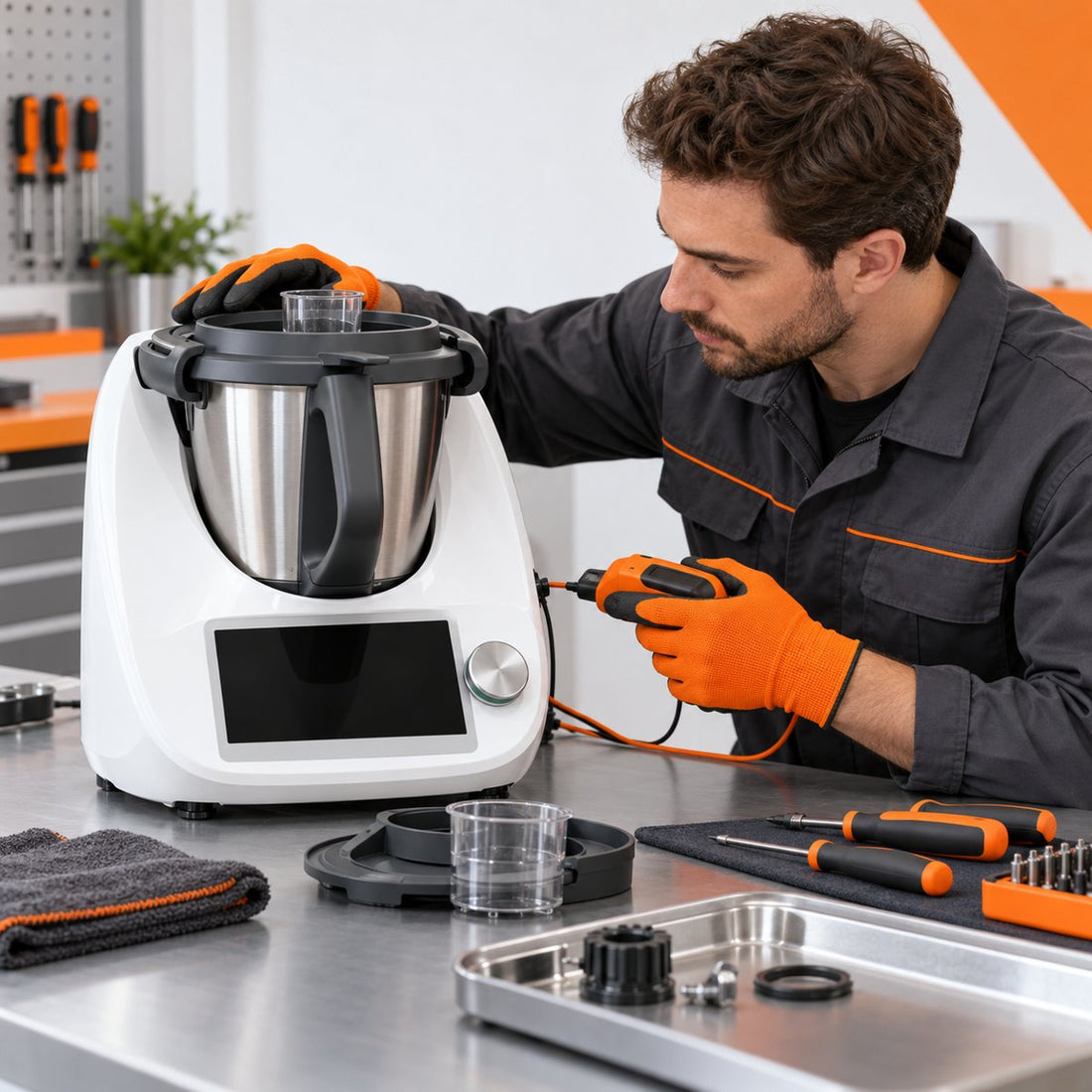 Technische Prüfung eines Thermomix mit Messgerät