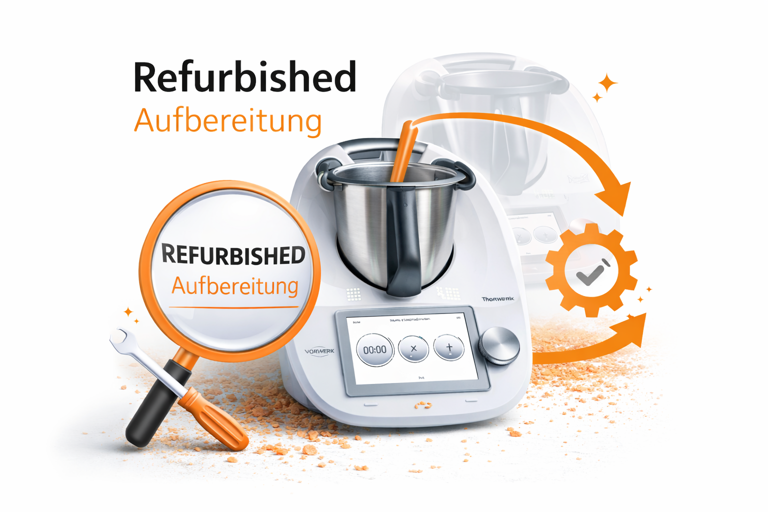 Thermomix refurbished Aufbereitung mit Prüfung, Reinigung und technischer Kontrolle